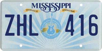 MS license plate ZHL416