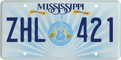 MS license plate ZHL421