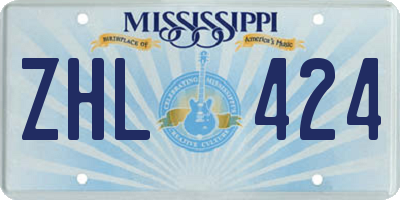 MS license plate ZHL424
