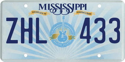 MS license plate ZHL433