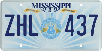 MS license plate ZHL437