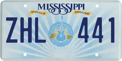 MS license plate ZHL441