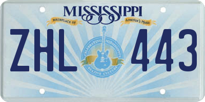 MS license plate ZHL443