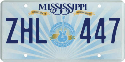 MS license plate ZHL447