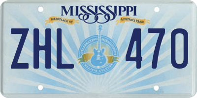 MS license plate ZHL470