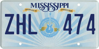 MS license plate ZHL474