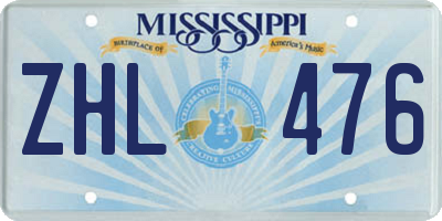 MS license plate ZHL476