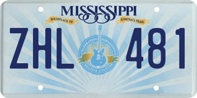 MS license plate ZHL481
