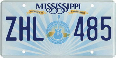 MS license plate ZHL485