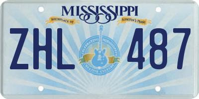 MS license plate ZHL487