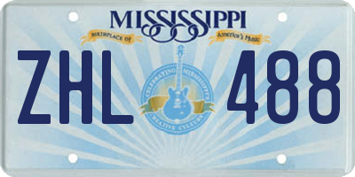 MS license plate ZHL488