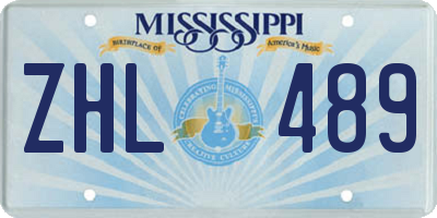 MS license plate ZHL489