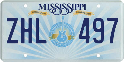 MS license plate ZHL497