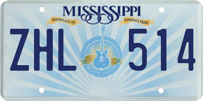 MS license plate ZHL514