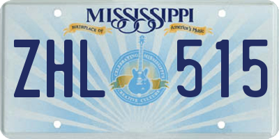 MS license plate ZHL515