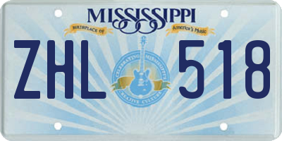 MS license plate ZHL518