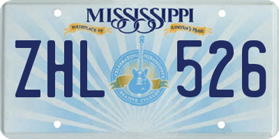 MS license plate ZHL526
