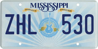 MS license plate ZHL530