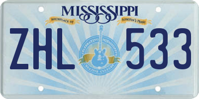MS license plate ZHL533