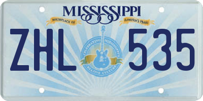 MS license plate ZHL535