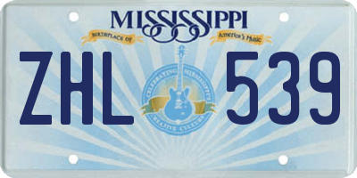 MS license plate ZHL539