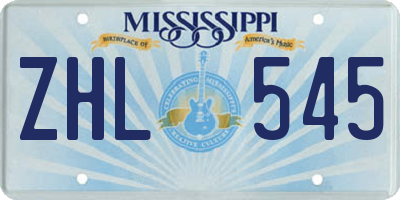MS license plate ZHL545