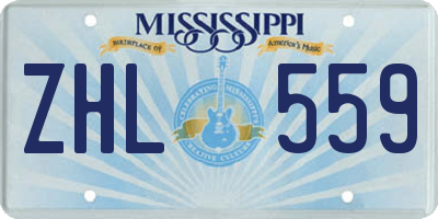 MS license plate ZHL559