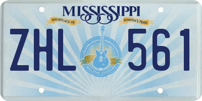 MS license plate ZHL561