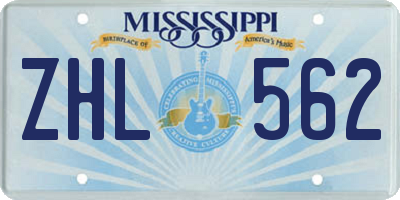 MS license plate ZHL562