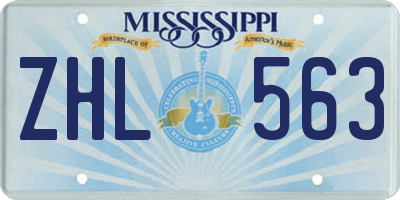 MS license plate ZHL563