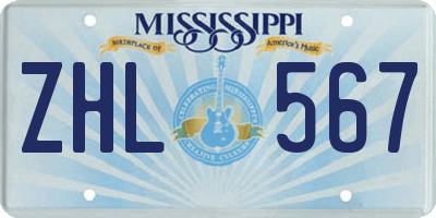 MS license plate ZHL567