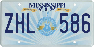 MS license plate ZHL586