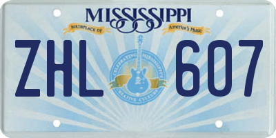 MS license plate ZHL607