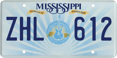 MS license plate ZHL612