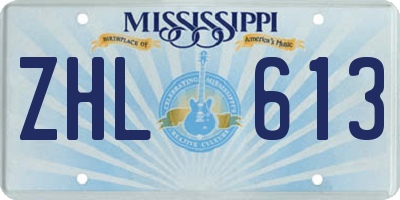 MS license plate ZHL613
