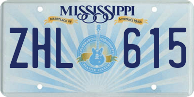 MS license plate ZHL615
