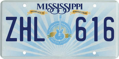 MS license plate ZHL616