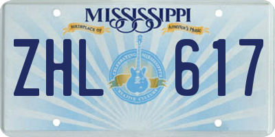 MS license plate ZHL617