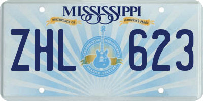 MS license plate ZHL623