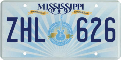 MS license plate ZHL626