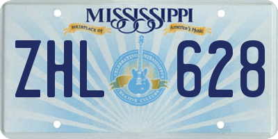 MS license plate ZHL628