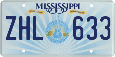 MS license plate ZHL633