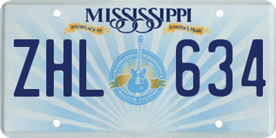 MS license plate ZHL634