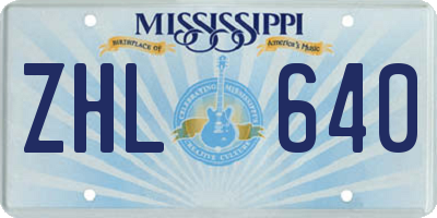 MS license plate ZHL640