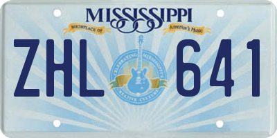 MS license plate ZHL641