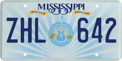 MS license plate ZHL642