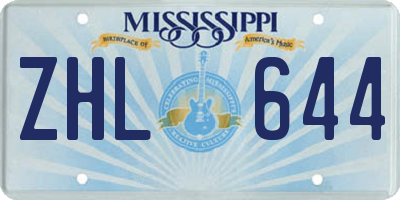 MS license plate ZHL644