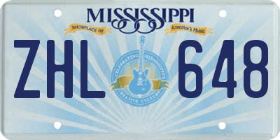 MS license plate ZHL648