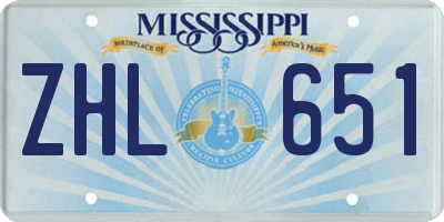 MS license plate ZHL651