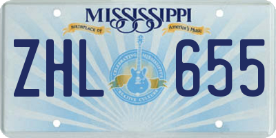 MS license plate ZHL655